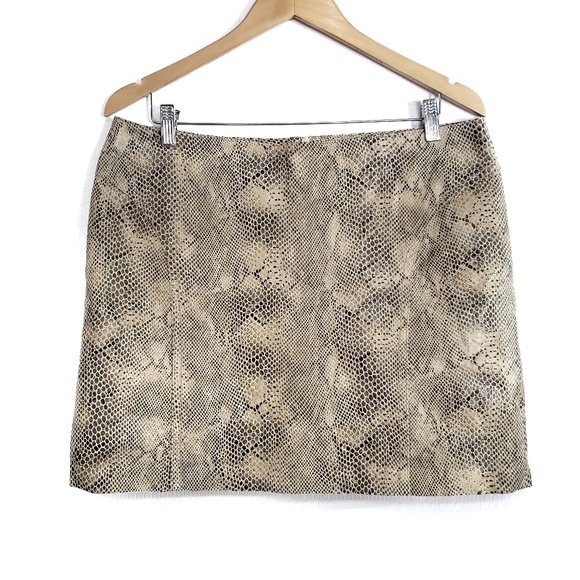 Esprit Leather Python Snake Reptile Mini Skirt - Picture 1 of 8